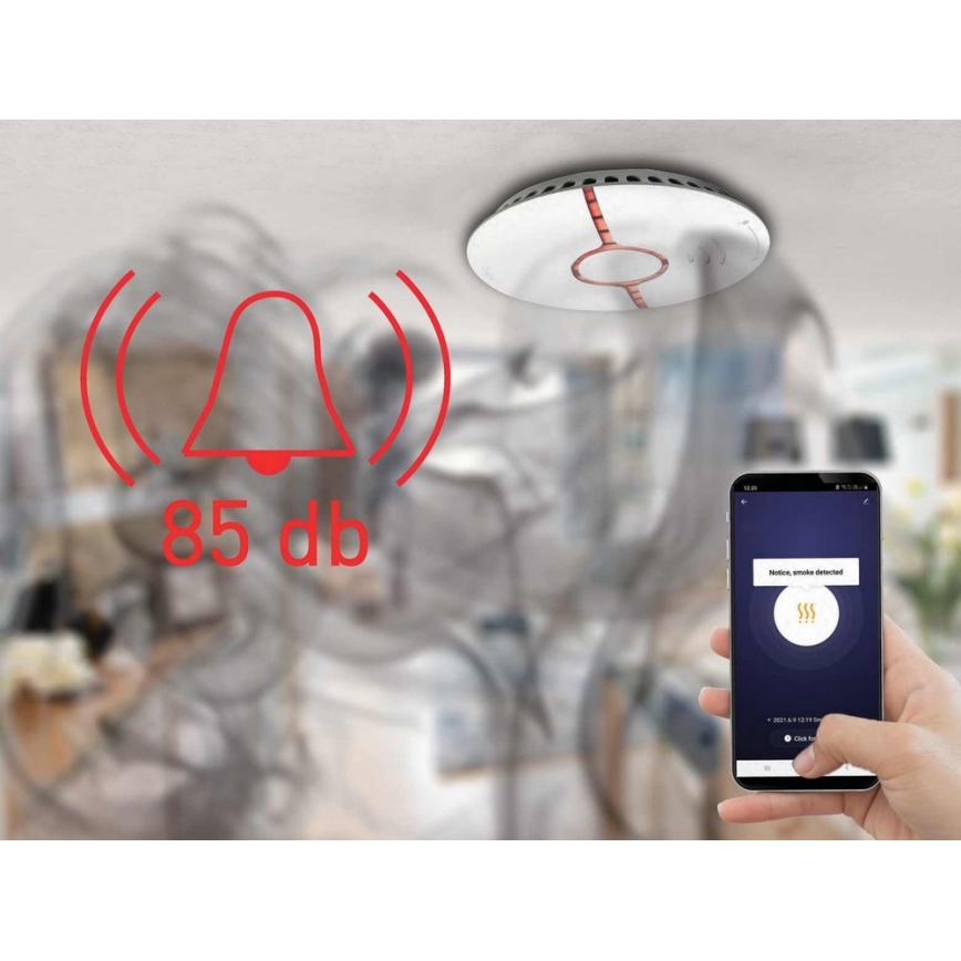 Älykäs savuilmaisin 2xAAA Wi-Fi Tuya