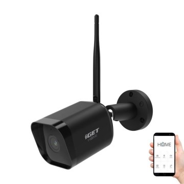 Älykäs ulkokamera Full HD 1080p -anturin kanssa, 12 V, IP65, Wi‑Fi, Tuya, musta