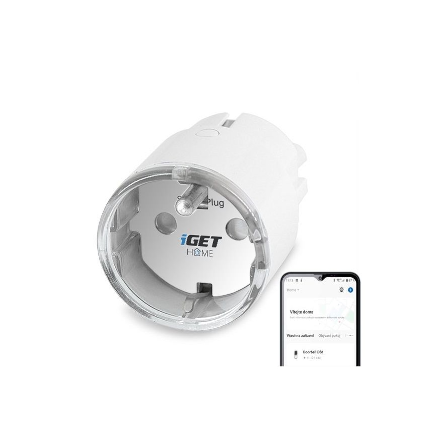Älypistorasia energiankulutuksen mittauksella 3680W/230V, Wi‑Fi, Tuya-yhteensopiva