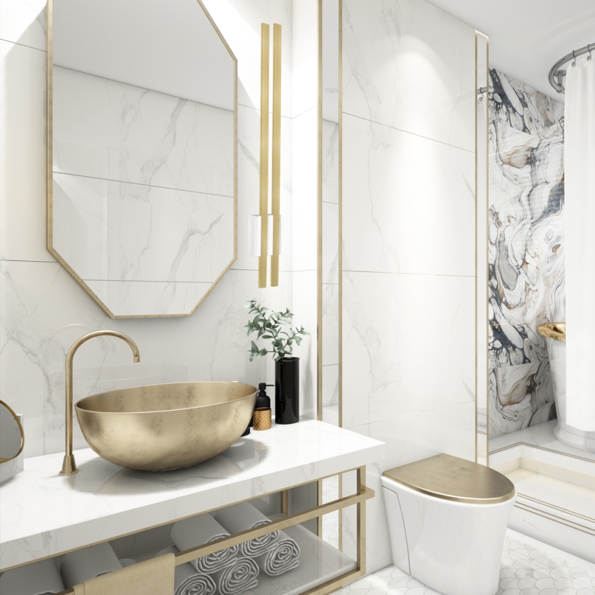 Amplex - LED-seinävalo LED/3,8W/230V kulta/valkoinen