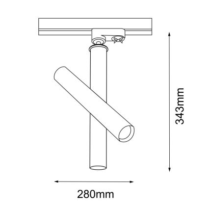 Amplex - Kohdevalo kiskojärjestelmään 1xGU10-MR11/15W/230V musta/messinki