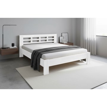Angela massiivipuusta valmistettu parivuode 180x200 cm valkoinen