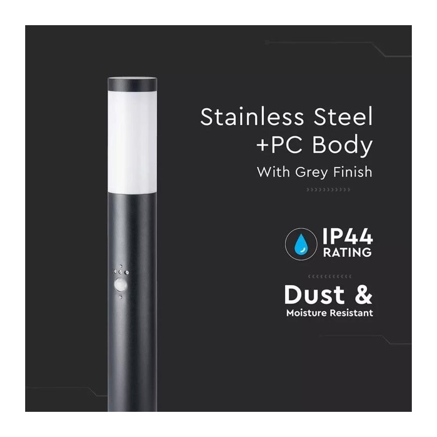 Anturilla varustettu ulkovalaisin 1xE27 / 60W / 230V IP44 110cm musta