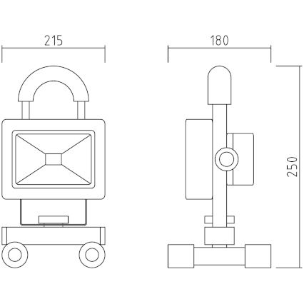 APLED - LED-valaisin AKU LED/50W/230V IP65 6000K 2200 mAh