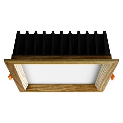 APLED - LED Upotettava valaisin SQUARE WOODLINE LED/12W/230V 3000K 17x17 cm massiivipähkinä
