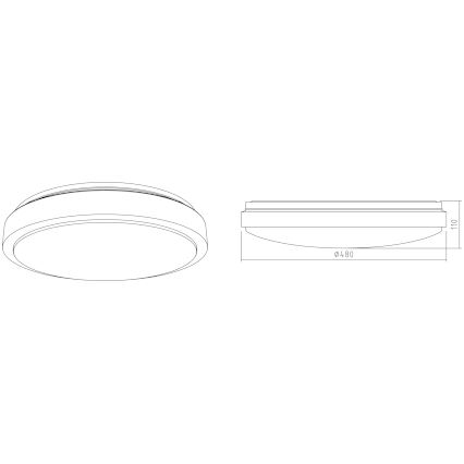 APLED - LED-kattovalaisin LENS PP TRICOLOR LED/36W/230V IP41 2700 - 6500K 2520lm