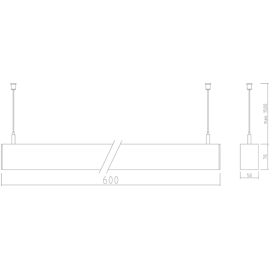 APLED - LED Riippuvalaisin LOOK LED/23W/230V 4000K 60 cm hopea
