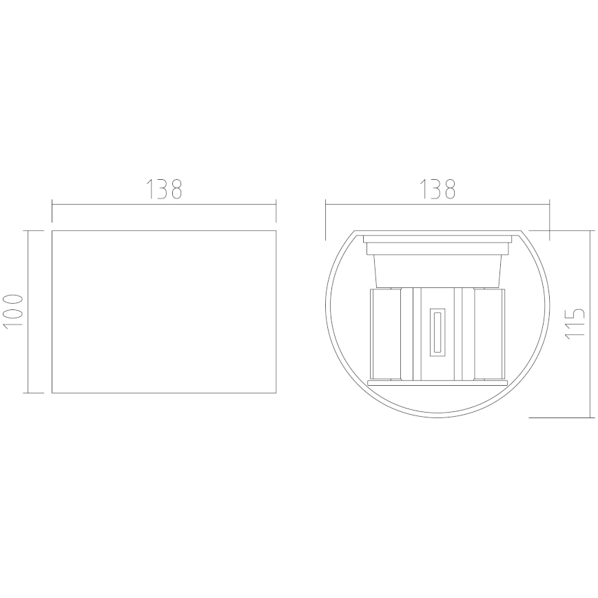 APLED - LED-ulkoseinävalaisin OVAL 2xLED/3W/230V IP65