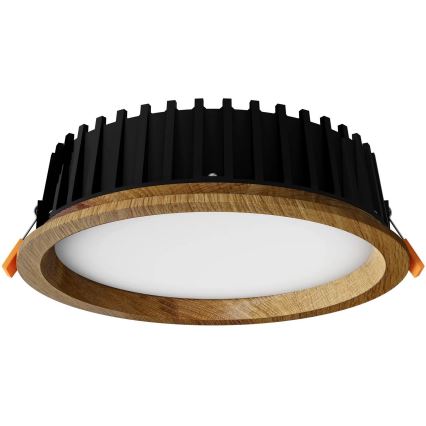 APLED - LED upotettava valo RONDO WOODLINE LED/12W/230V 4000K halkaisija 20 cm tammi massiivipuu