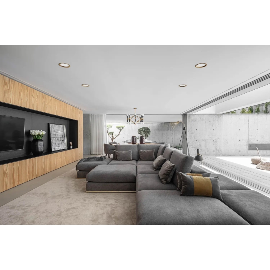 APLED - LED upotettava valo RONDO WOODLINE LED/12W/230V 4000K halkaisija 20 cm tuhka massiivipuu