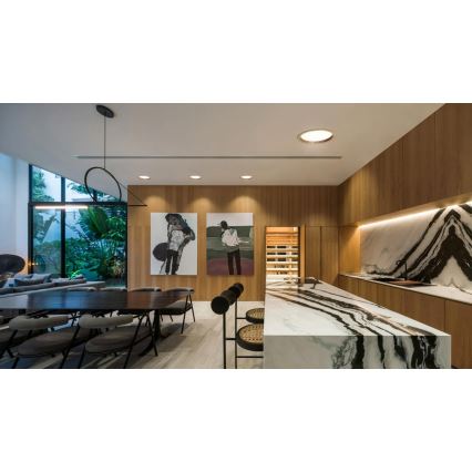 APLED - LED upotettava valo RONDO WOODLINE LED/18W/230V 3000K halkaisija 26 cm tammi massiivipuu