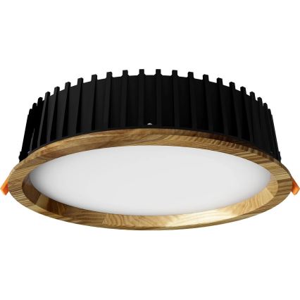 APLED - LED upotettava valo RONDO WOODLINE LED/18W/230V 3000K halkaisija 26 cm tuhka massiivipuu