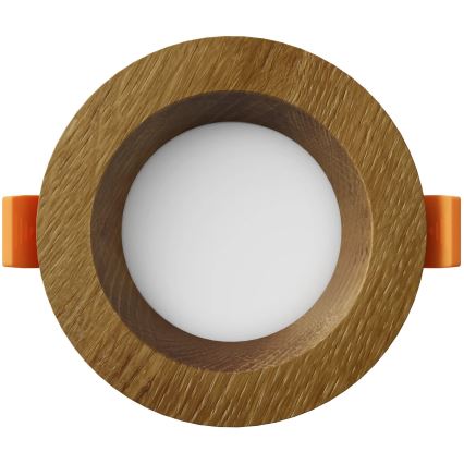 APLED - LED upotettava valo RONDO WOODLINE LED/3W/230V 4000K halkaisija 9 cm tammi massiivipuu