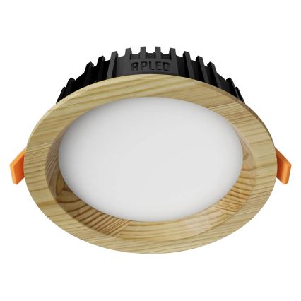 APLED - LED upotettava valo RONDO WOODLINE LED/6W/230V 3000K halkaisija 15 cm mänty massiivipuu