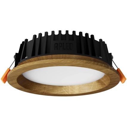 APLED - LED upotettava valo RONDO WOODLINE LED/6W/230V 4000K halkaisija 15 cm tammi massiivipuu
