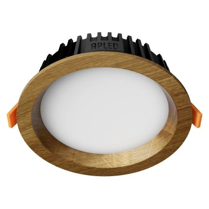 APLED - LED upotettava valo RONDO WOODLINE LED/6W/230V 4000K halkaisija 15 cm tammi massiivipuu