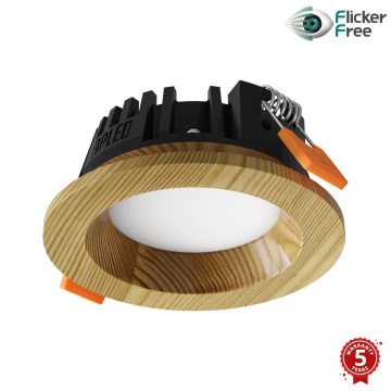 APLED - LED upotettava valo RONDO WOODLINE LED/3W/230V 4000K halkaisija 9 cm mänty massiivipuu