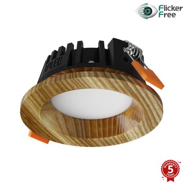 APLED - LED upotettava valo RONDO WOODLINE LED/3W/230V 4000K halkaisija 9 cm tuhka massiivipuu