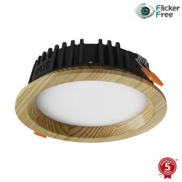 APLED - LED upotettava valo RONDO WOODLINE LED/6W/230V 4000K halkaisija 15 cm mänty massiivipuu