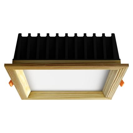 APLED - LED upotettava valo SQUARE WOODLINE LED/12W/230V 3000K 17x17 cm mänty massiivipuu