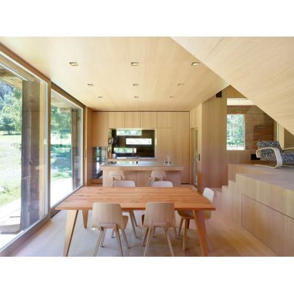 APLED - LED upotettava valo SQUARE WOODLINE LED/3W/230V 3000K 9x9 cm tuhka massiivipuu