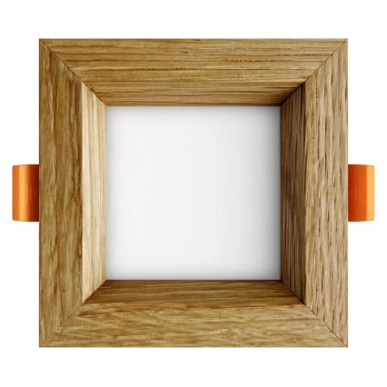 APLED - LED upotettava valo SQUARE WOODLINE LED/3W/230V 4000K 9x9 cm tammi massiivipuu