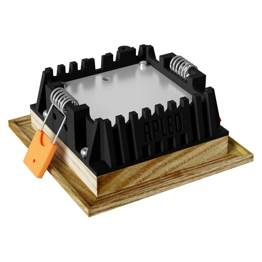 APLED - LED upotettava valo SQUARE WOODLINE LED/3W/230V 4000K 9x9 cm tuhka massiivipuu