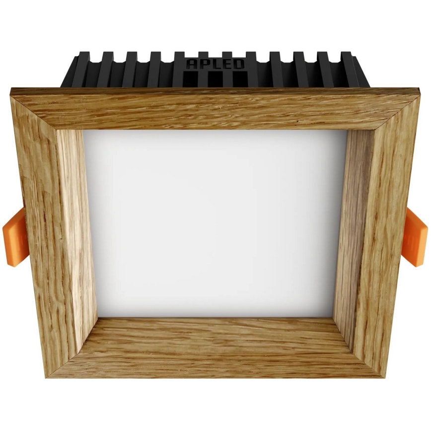 APLED - LED upotettava valo SQUARE WOODLINE LED/6W/230V 3000K 12x12 cm tammi massiivipuu