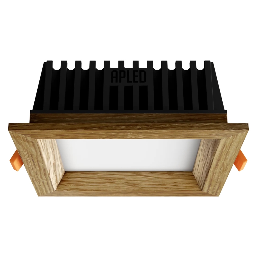 APLED - LED upotettava valo SQUARE WOODLINE LED/6W/230V 3000K 12x12 cm tammi massiivipuu