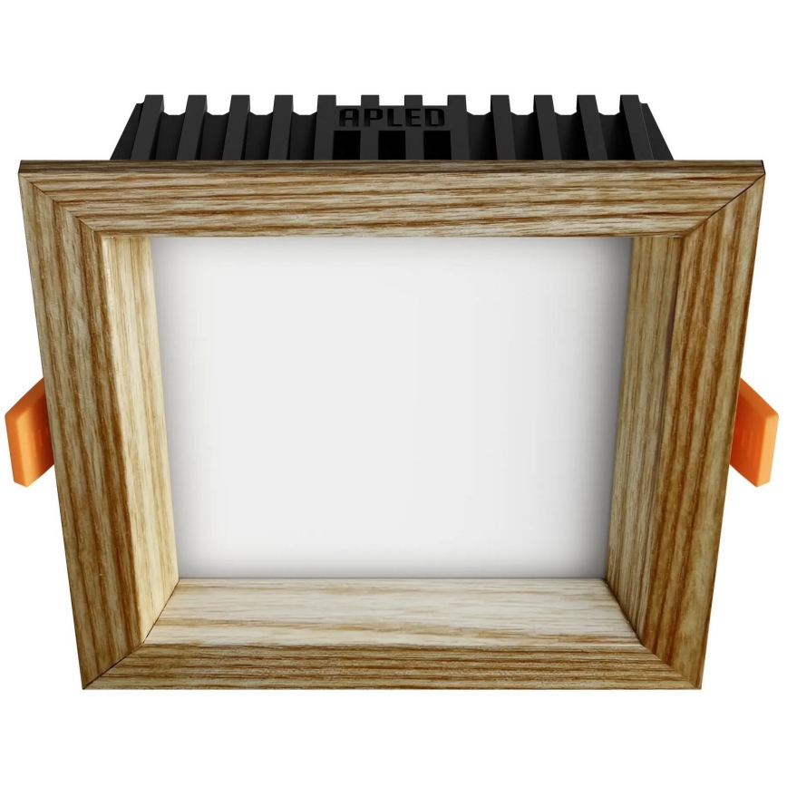 APLED - LED upotettava valo SQUARE WOODLINE LED/6W/230V 3000K 12x12 cm tuhka massiivipuu