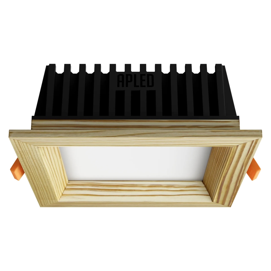 APLED - LED upotettava valo SQUARE WOODLINE LED/6W/230V 4000K 12x12 cm mänty massiivipuu