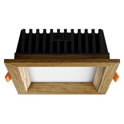 APLED - LED upotettava valo SQUARE WOODLINE LED/6W/230V 4000K 12x12 cm tammi massiivipuu