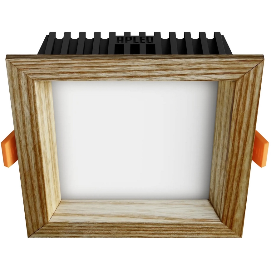 APLED - LED upotettava valo SQUARE WOODLINE LED/6W/230V 4000K 12x12 cm tuhka massiivipuu