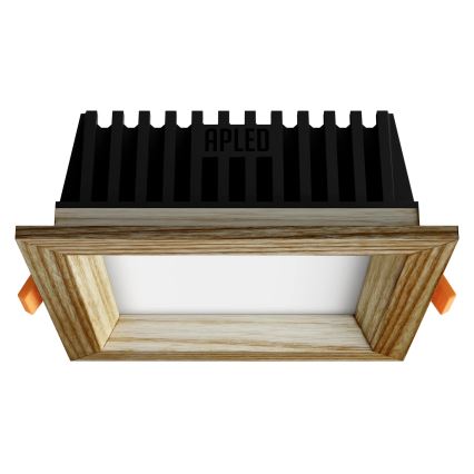 APLED - LED upotettava valo SQUARE WOODLINE LED/6W/230V 4000K 12x12 cm tuhka massiivipuu