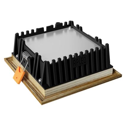 APLED - LED upotettava valo SQUARE WOODLINE LED/6W/230V 4000K 12x12 cm tuhka massiivipuu