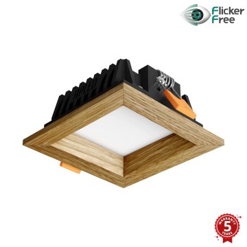 APLED - LED upotettava valo SQUARE WOODLINE LED/3W/230V 3000K 9x9 cm tammi massiivipuu