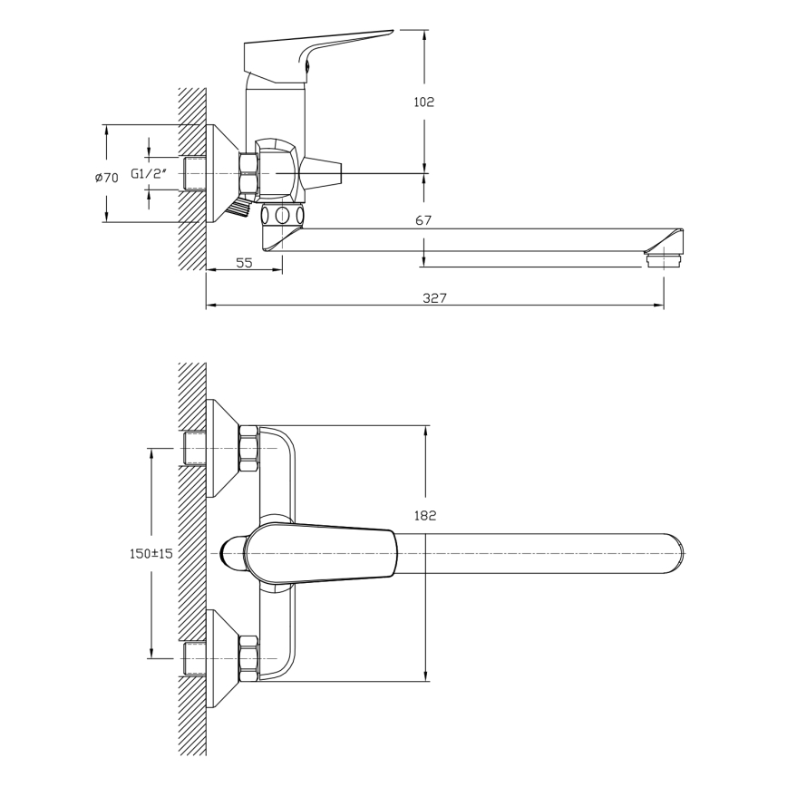 Aqualine - Allas/kylpyhana LOTTA kiiltävä kromi