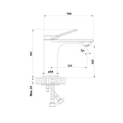 Aqualine - Altaan hana BOLERO kiiltävä kromi