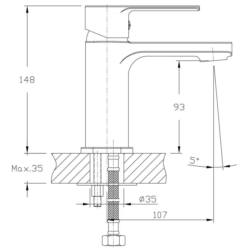 Aqualine - Altaan hana FACTOR kiiltävä kromi