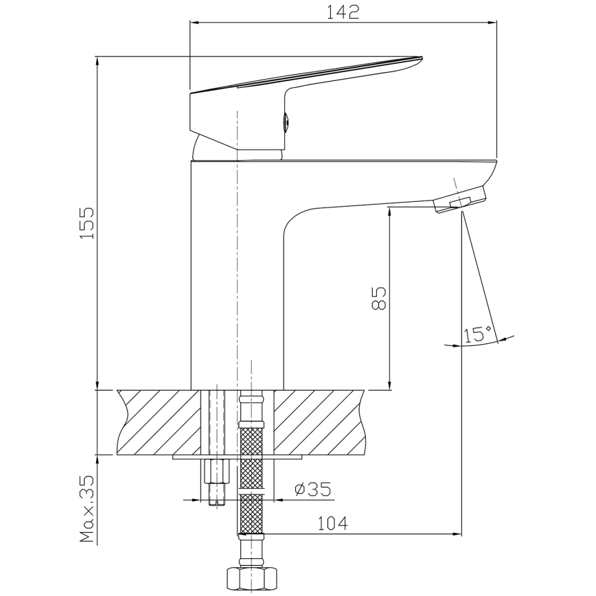 Aqualine - Altaan hana LOTTA kiiltävä kromi