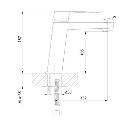 Aqualine - Altaan hana RITMO kiiltävä kromi