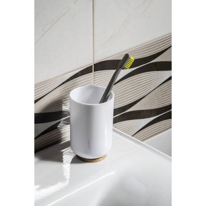 Aqualine - Hammasharjan pidike SNOW valkoinen/bambu