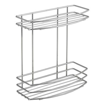 Aqualine - Kaksikerroksinen suihkuseinähylly KROMI LINE kiiltävä kromi