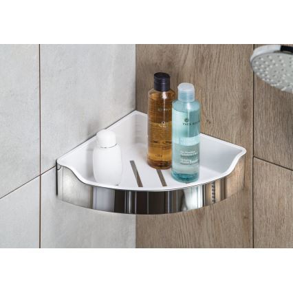 Aqualine - Kulma suihkuhylly SAMBA 21,8x30 cm kiiltävä kromi