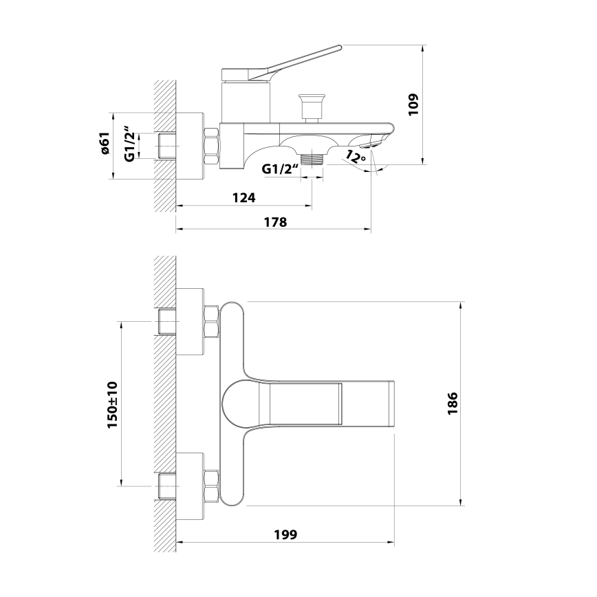 Aqualine - Kylpyhana BOLERO kiiltävä kromi