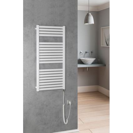 Aqualine - Kylpyhuoneen sähkö jäähdytin TONDI-E 300W/230V 97 cm valkoinen suora