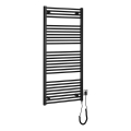 Aqualine - Kylpyhuoneen sähköinen pyyhekuivain DIRECT-E 600 W 132x60 cm mattamusta