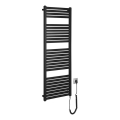 Aqualine - Kylpyhuoneen sähköinen pyyhekuivain TONDI-E 500W 133x45 cm mattamusta