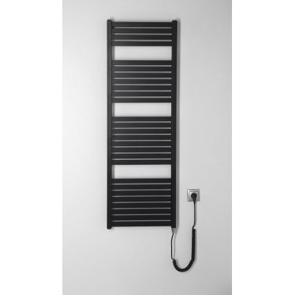 Aqualine - Kylpyhuoneen sähköinen pyyhekuivain TONDI-E 500W 133x45 cm mattamusta