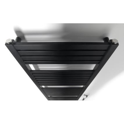Aqualine - Kylpyhuoneen sähköinen pyyhekuivain TONDI-E 500W 133x45 cm mattamusta